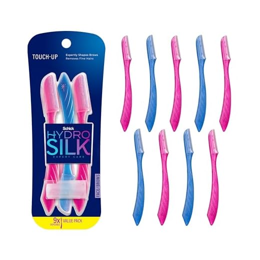 Schick Hydro Silk Lâmina De Depilação Touch-Up Rosa/Azul Pacote Com 9