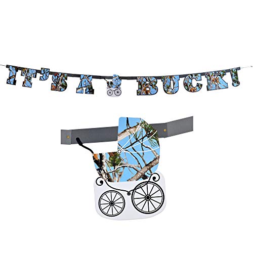 Havercamp Baby Boy Camo Banner (It's a Buck, 7 1/2 Feet Long, 7 Inch Letters, Gender Reveal Banner)  - //coolthings.us