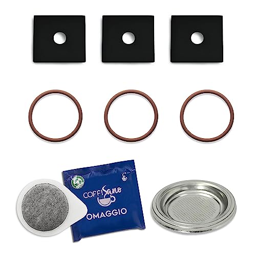 3 Guarnizioni O-Ring + 3 Spessori Ricambio + 1 filtro porta cialda diam. 44 per Macchina da Caffè a Cialde ESE 44mm compatibili con Didiesse Frog