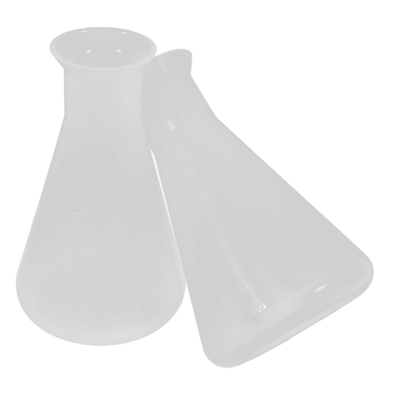 Unomor Lab Erlenmeyer Flask Set 2pcs Plastic Flasks for Chemistry Conical Beakers Wide Mouth for Easy Cleaning
