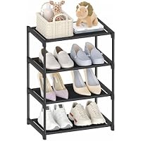 4 Tier Small Narrow Stackable Storage Organizer Shoe Rack only