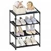 Autonomier 4 Tier Extra Small Shoe Rack (16.3″ Wide), Narrow Stackable Kids Toddler Adult Shoe Storage Organizer Shelf for Closet Floor Entryway Bedroom, Space Saver Shoe Rack Organization Shelves