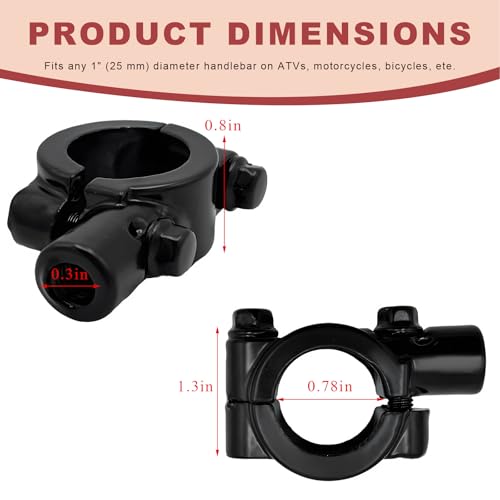 Sun Walker 2 PCS Motorcycle Handlebar Mirror Mount Holder, 7/8\" Motorcycle Mirror Mount Clamp Adaptor with 8 mm Thread, Aluminum Handle Bar Mirrors Bracket for Motorbike ATV Scooter