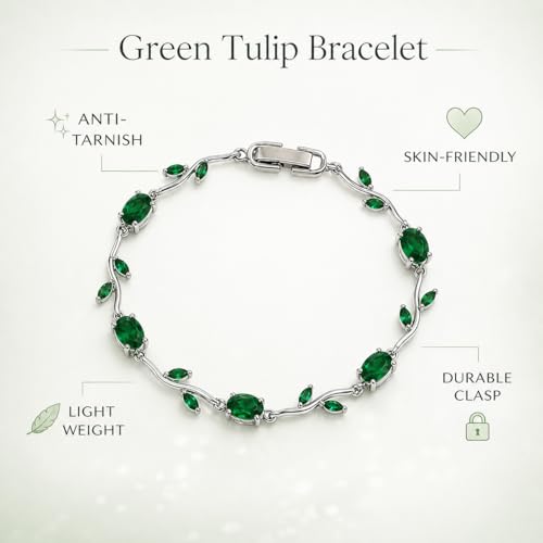 Image of Trending Tulip Bracelet for Women Stylish | Silver and Gold Toned Crystal Floral Tulip Bracelet for Girls & Women | Rapunzel Inspired | Romantic Gift Jewellery