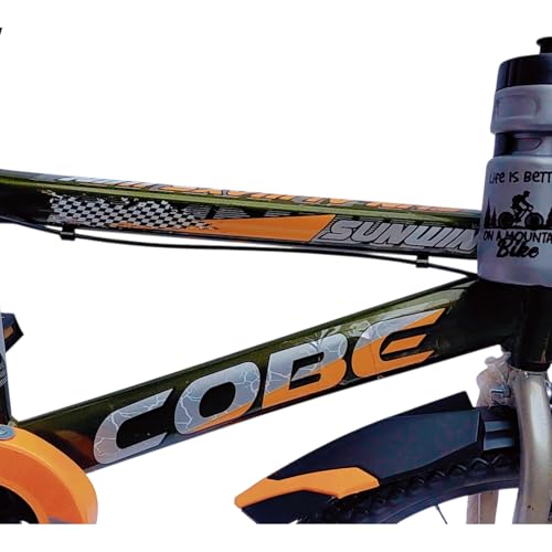 Image of Cobe 20 Inch Kids Bicycle for 6-8 Years Boys & Girls | PU Seat | Steel Rim | Caliper Brakes | TNT BMX Handle | Water Bottle | Chain Cover & Plastic Fenders | Heavy Duty Pedals miltry Green