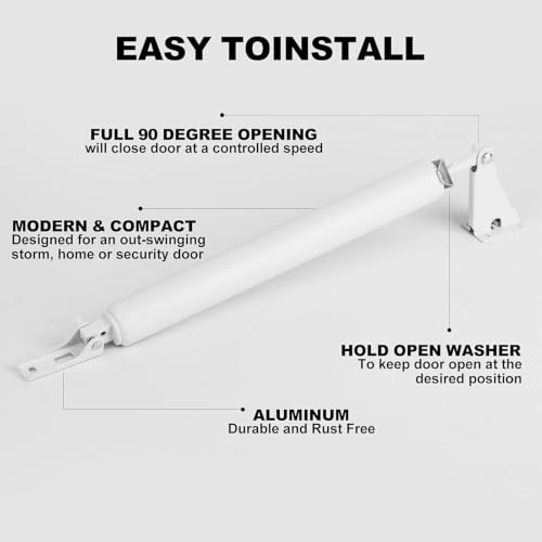 Storm Door Closer,1 Set Screen Door Closer(White) by MUZHUPGUZ - Used condition - Image 4
