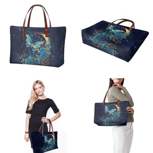 Image of 2PCS Tote Bag for Women Top Handle Purse with Wallet, Hobo Bag Tote Shoulder Bag with PU Cosmetic Bag