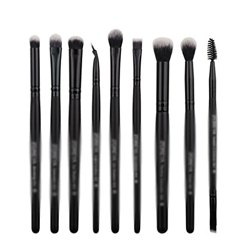 Brosses à couverture cosmétique ensemble de 9 pinceaux manche en bois noir maquillage