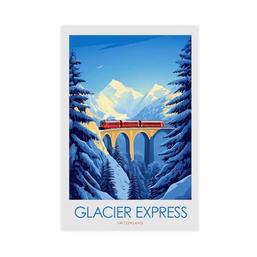 Poster Glacier Express Suisse salon contemporain décoration murale chambre