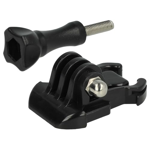 vhbw Clip de Fixation Rapide + vis Compatible avec GoPro Hero HD Naked, HD Helmet, HD Motorsports ActionCam, caméra d'action - Kit d'attache Noir