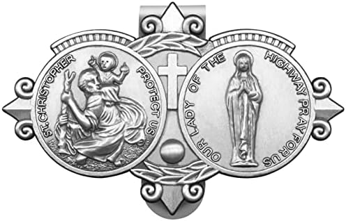 St. Christopher Medal For Car Visor Clip - Embossed Metal Patron Saint Of Travel Gift - View #9