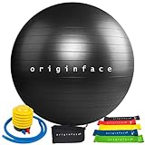 Pelota de fitness de gimnasia, 55 cm, para yoga, Fitball, antideslizante, pelota suiza, equilibrio de estabilidad para pilates, ejercicio, gimnasio, casa, fisioterapia, con bomba rápida y 5 gomas