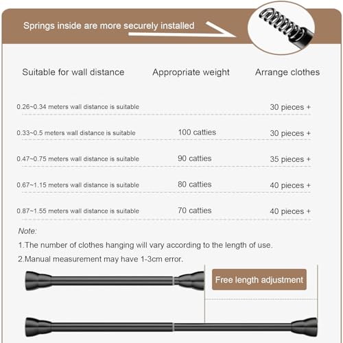 Tringle de douche petite taille pour cuisine et chambre, aménagement modulable - 5