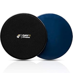 Core Sliders by Day 1 Fitness, Set of 2 Black/Grey, Dual Sided for Carpet and Hard Floors – Premium, Multipurpose…