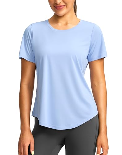Image of Women's Short Sleeve Workout Shirts UPF 50+ Sun Protection T-Shirts Quick Dry Breathable Gym Running Hiking Tops for Women