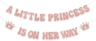 A Little Princess is on her Way Banner, Princess Baby Shower Decorations, Crown Gender Reveal Party Decoration, Baby Girls Birthday Party Supplies Rose Gold
