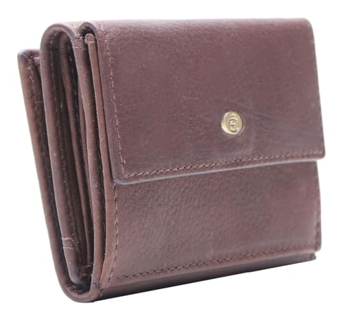 Porte-monnaie Chicago Esquire cuir marron foncé gain de place