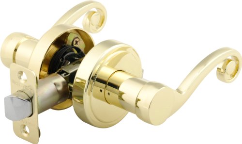 Brinks 2741-105 Scroll Style Lever Door Knob for Hall and Closet Doors, Polished Brass by BRINKS