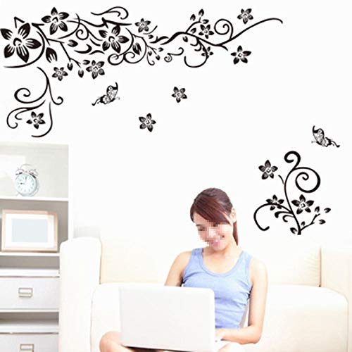 Stickers muraux fleur pour masquer un mur vide sans peindre