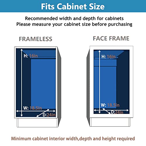 Lovmor 2 Tier Individual Pull Out Cabinet Organizer 17" W X 21" D, Slide Out Kitchen Cabinet Storage Sliding Shelves #TOP3
