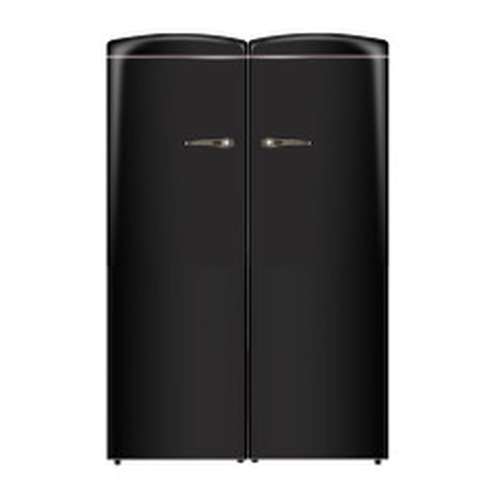 212 Main Retro Refrigerator Freezer Set in Black