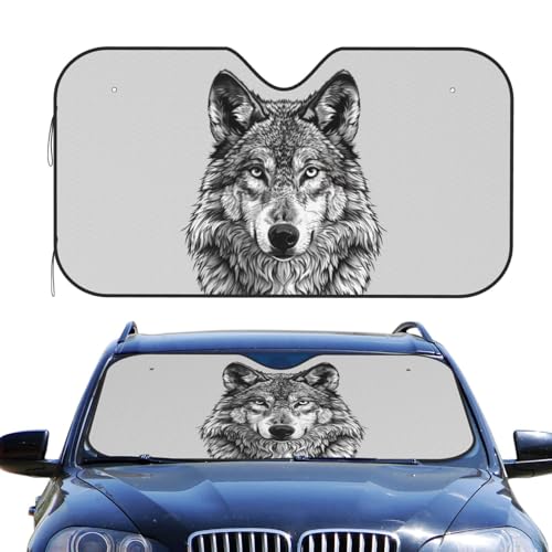 Couverture pare-brise voiture loup pour éviter la chaleur du tableau de bord en été