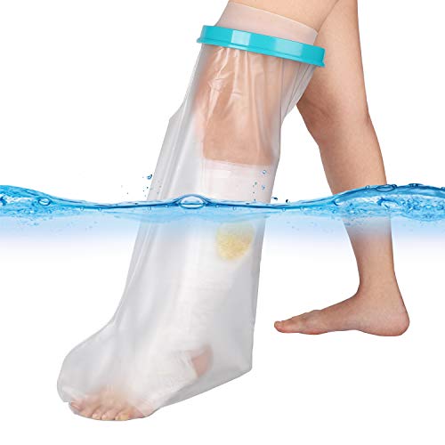 [2020 Upgrade]Waterproof Leg Cast Cover for Shower Adult, Kids Leg Cast Sleeve Bag