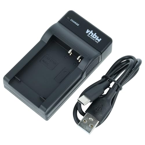 vhbw Cargador USB C Compatible con Canon PowerShot G10, SX30 is, G11, G12 cámara videocámara/batería + Cable USB C + LED