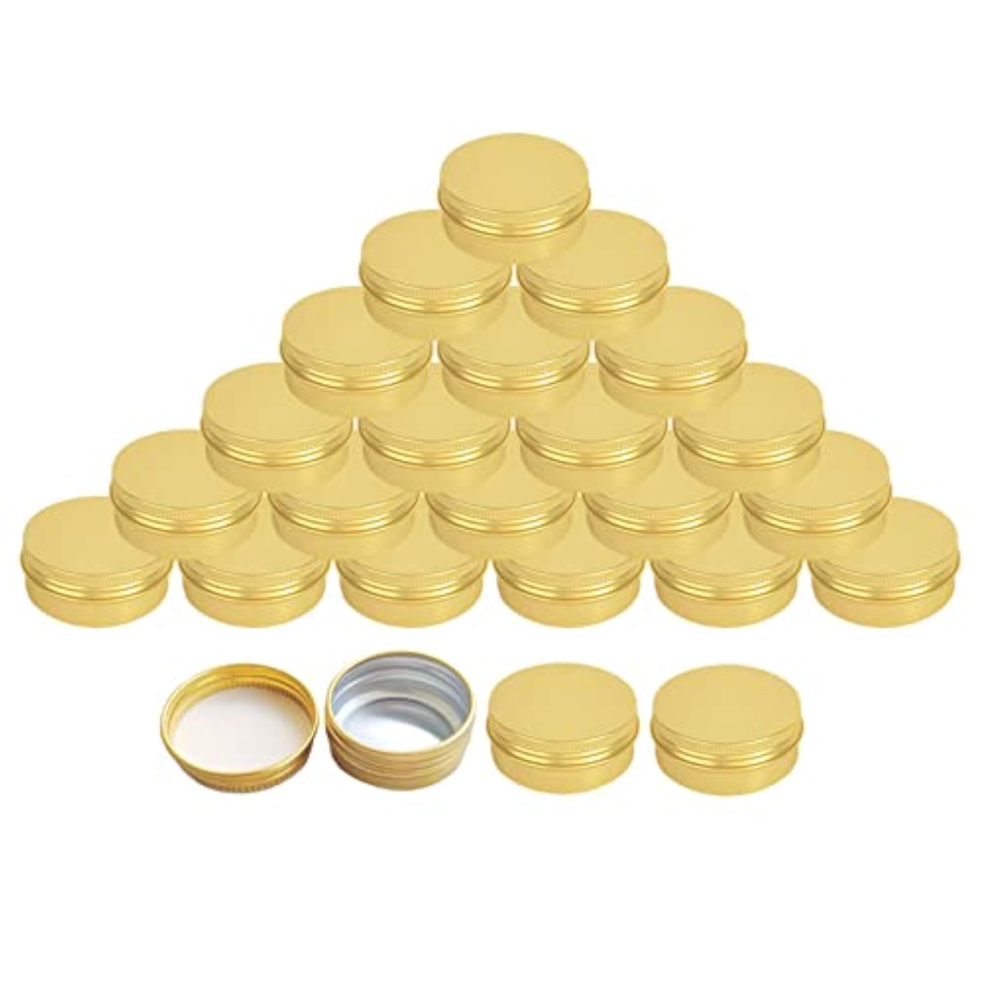 24x 15ml Empty Tin Cans for Lip Balm, Round Aluminum Containers