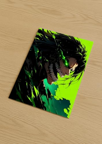 Image of NIJUKA Anime Printed A4 Size Metal sheet Poster For Home And Room Decoration | For Anime Art Fans Boys And Girls (Fanart Attack Titan)