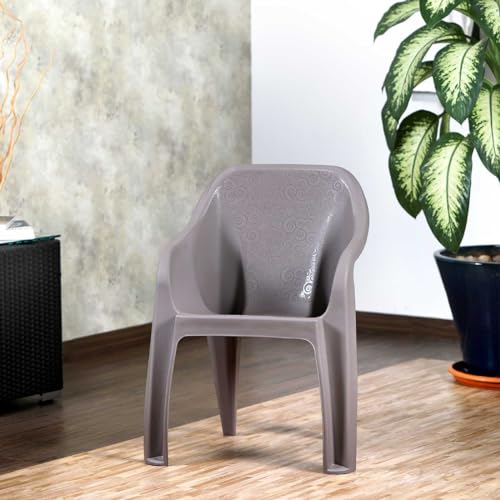 Image of Cello Dynamo Plastic Chair (Set of 4) (Grey) | Strong and Durable | Easy to Clean | Chair for Living Room, Bed Room, Kitchen, Office Room, Outdoor | 3 Years Warranty