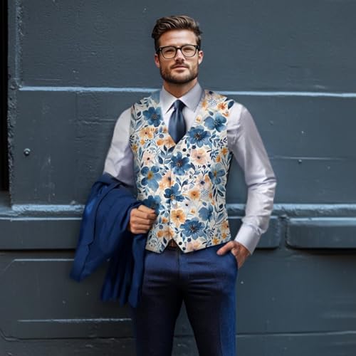 Men's Suit Vest Business Formal Dress 2025 Trendy Waistcoat Vest Button Down Sleeveless Casual4