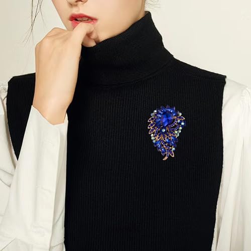 Image of SELOVO Big Large Flower Statement Brooches Pins Scarf Decoration Gold Tone