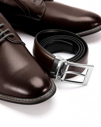 Image of CHAOREN Reversible Belt Men 1 Piece - 1.25 inch Leather Dress Belt - Trim to Fit for Elegant Style