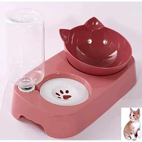 Cat Gravity Water and Food Bowls, Cat Dog Tilted Water and Food Bowl Set (big) (red) -Automatic Cat Water Dispenser.cat bowl cat food bowl cat bowls kitten bowls Cover