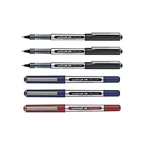 Uni-Ball UB-150 Ojo Micro Tinta Líquida Bolígrafos Paquete Mixto de 6 Cover