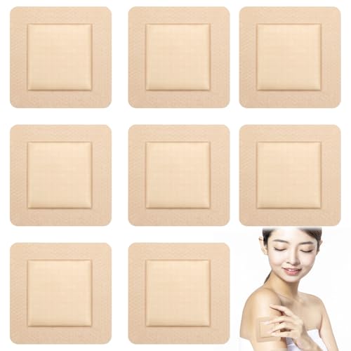 Solivive 8 Apósito de Espuma Adhesiva de Silicona 7,5cm x 7,5cm (Almohadilla 4,3cm x 4,3cm) Caja de 8 Apósitos, Apositos Adhesivos Impermeables Para el Cuidado de Heridas Cutáneas