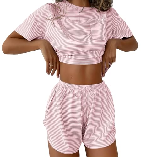 Image of Ekouaer Womens Pajama Sets Sexy Lounge Sets Side Split Short Pj Sets Cute Pjs 2 Piece Comfy Sleepwear Loungewear
