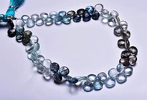 Aigue-marine moss perles naturelles pour réparer et personnaliser un collier
