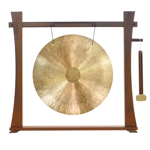 20' to 22' Gongs on the Spirit Guide Gong Stand - Includes Gong, Mallet, & Stand/Great for Office...