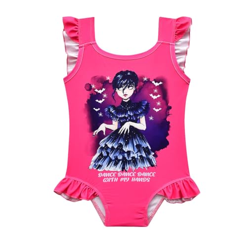 Little Girls Cartoon One-Piece Swimsuit Girls Ruffles Swimsuits Beach Sport Bathing Suit