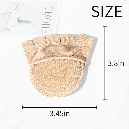Image of SooGree 2Pairs Toe Topper Half Socks - Ball of Foot Cushions, Forefoot Pads for Women No Show Socks