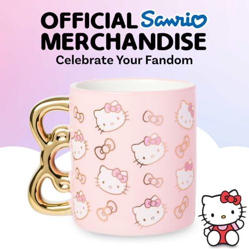 Image of Silver Buffalo Sanrio Hello Kitty Pink Gold, 3D Sculpted Handle Mug, 20oz
