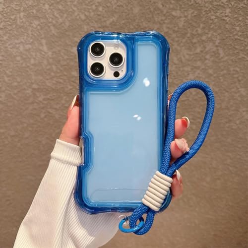 Étui de téléphone transparent antichoc en silicone bleu pour iPhone 14