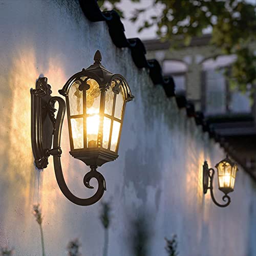 Image of YUBOLE Outdoor Wall Light Fixture Exterior Wall Lantern for Front Porch Garage Patio, Matte Black