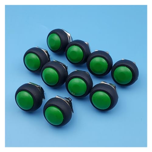Bouton-poussoir momentané étanche PBS-33B 12mm avec contact normalement ouvert 1NO vert
