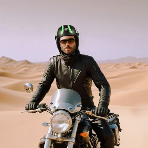 Steelbird SBH-55 Retro Chopper Squad ISI Certified Open Face Helmet for Men and Women