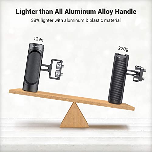 SMALLRIG Mini Side Handle Handgrip with Dual 1/4"-20 Screw Mount for Mirrorless Digital Camera DSLR Camera Small Camera Cage Built-in Wrench, Up and Down Adjustable - 2916,Black