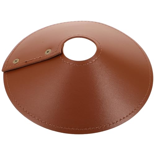 Toyvian Abat-Jour Rond Marron en PU pour Camping et Camping-Car, Protège Poussière Saleté, Design Fashion et Démontable