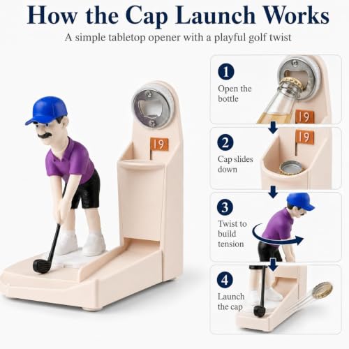 Lanceur de capsules de bière Golf Swing pour vos barbecues et soirées bar